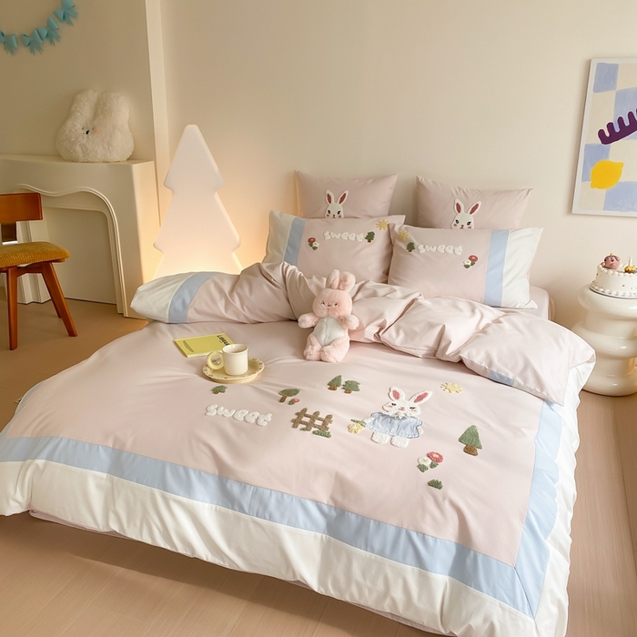 91家纺网 家纺一手货源 找家纺 （总）星野 2024新款全棉加厚磨毛四件套森林记系列