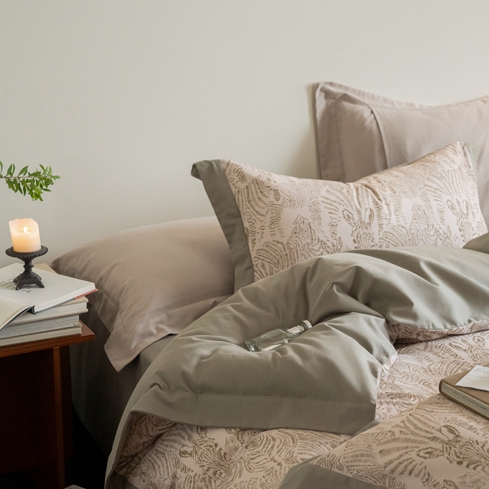 91家纺网 家纺一手货源 找家纺 窝米 2024新款全棉磨毛工艺拼角款四件套系列 遇见绿