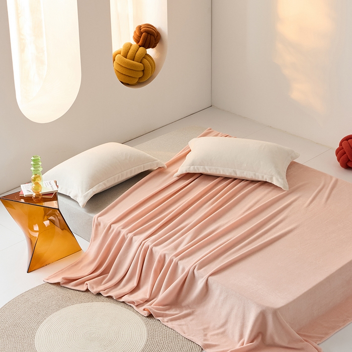 91家纺网 家纺一手货源 找家纺 LADYCOCO可可家居 2024新款牛奶3D绒立体雕花剪花单品系列-单床单 浅粉