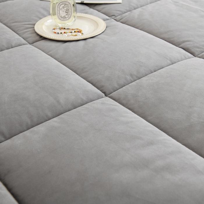 91家纺网 家纺一手货源 找家纺 LADYCOCO可可家居 2024新款亲肤舒适德绒床垫床褥-超暖系列 灰色