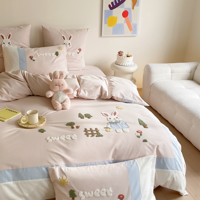 91家纺网 家纺一手货源 找家纺 （总）星野 2024新款全棉加厚磨毛四件套森林记系列