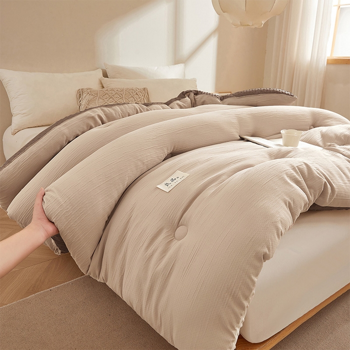 91家纺网 家纺一手货源 找家纺 （总）2024新款A类双层皱皱纱豆豆被子被芯