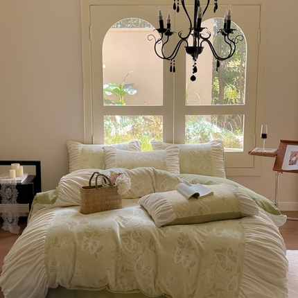 （总）慕澄家纺 2024新款法式轻奢款琢色烂花牛奶绒四件套