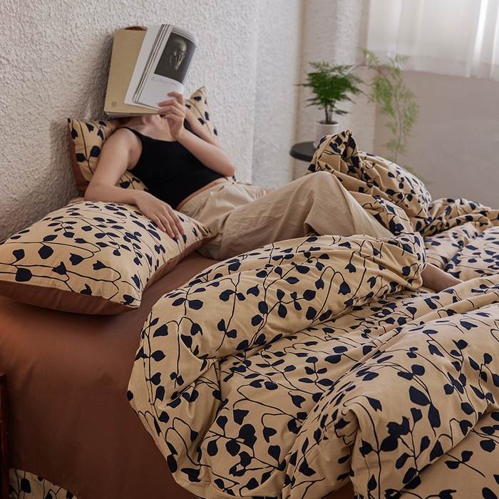 91家纺网 家纺一手货源 找家纺 千朵森 2024新款A类全棉活性陶瓷磨毛四件套 芊寻