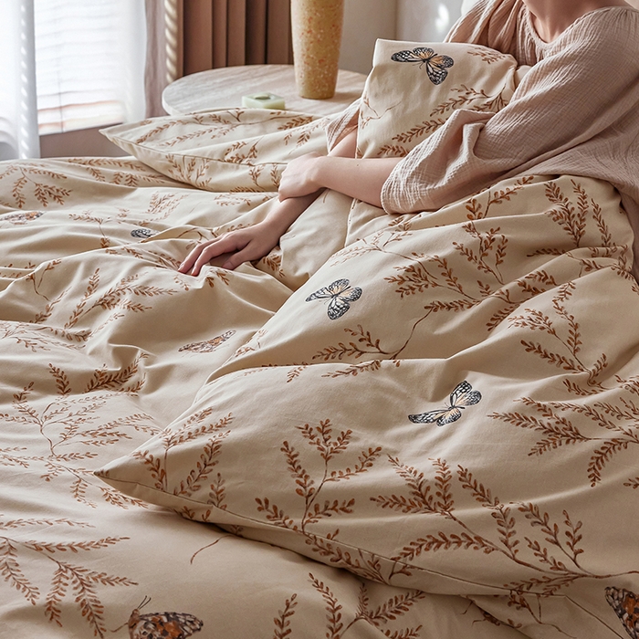 91家纺网 家纺一手货源 找家纺 千朵森 2024新款A类全棉活性陶瓷磨毛四件套 沐梦