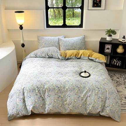 91家纺网 家纺一手货源 找家纺 （总）田野 2024新款纯棉全棉磨毛印花四件套系列