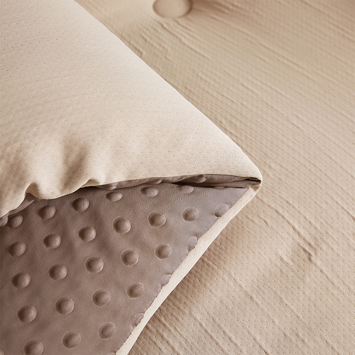 91家纺网 家纺一手货源 找家纺 2024新款A类双层皱皱纱豆豆被子被芯 皱皱纱-焦糖咖