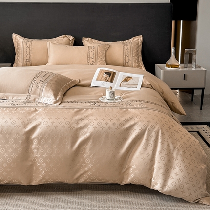 苏源家居 2024新款秋冬磨毛提花加厚轻奢四件套路易系列 路易-香槟金