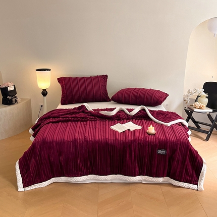 91家纺网 家纺一手货源 找家纺 （总）欧邦 新款A类兔兔绒子母条毛毯