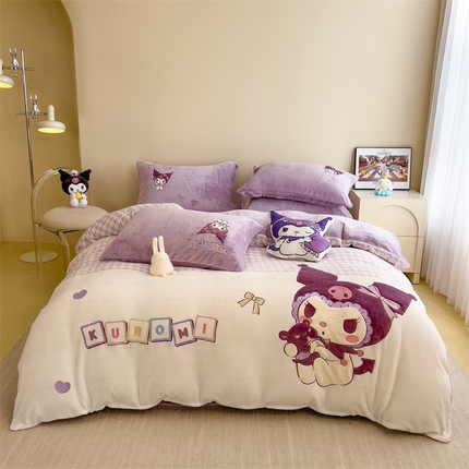 91家纺网 家纺一手货源 找家纺 （总）兄弟坊 2025爆款海绵宝宝奥特曼牛奶绒贴布绣四件套