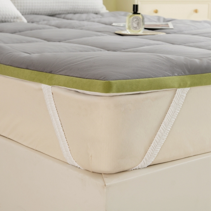 91家纺网 家纺一手货源 找家纺 LADYCOCO可可家居 2024新款亲肤舒适德绒床垫床褥-超暖系列 灰色