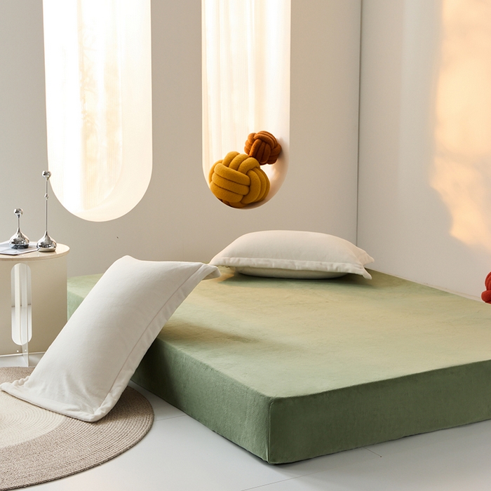 91家纺网 家纺一手货源 找家纺 LADYCOCO可可家居 2024新款牛奶3D绒立体雕花剪花单品系列-单床笠 深绿