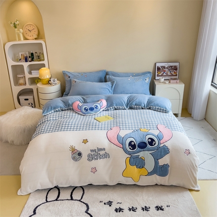 91家纺网 家纺一手货源 找家纺 （总）兄弟坊 2025爆款海绵宝宝奥特曼牛奶绒贴布绣四件套