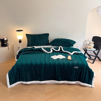 91家纺网 家纺一手货源 找家纺 （总）欧邦 新款A类兔兔绒子母条毛毯