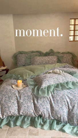 91家纺网 家纺一手货源 找家纺 慕澄家纺 2024新款高克重花边牛奶绒印花四件套 绿蕊