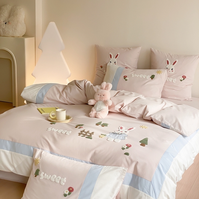 91家纺网 家纺一手货源 找家纺 （总）星野 2024新款全棉加厚磨毛四件套森林记系列