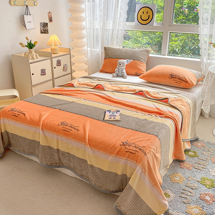 91家纺网 家纺一手货源 找家纺 慕尚家纺 2025新款雪貂绒高克重300g毛毯家用毛毯 绅士