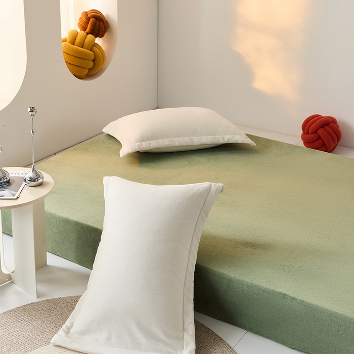 91家纺网 家纺一手货源 找家纺 LADYCOCO可可家居 2024新款牛奶3D绒立体雕花剪花单品系列-单床笠 深绿