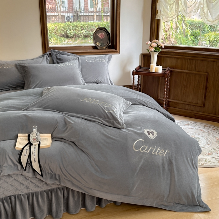 91家纺网 家纺一手货源 找家纺 尚美 2024新款床盖款工艺设计四件套-依连娜 高级灰