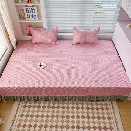 91家纺网 家纺一手货源 找家纺 （总）手艺人 2025新款蕾丝花边化纤炕盖榻榻米炕垫-KH系列