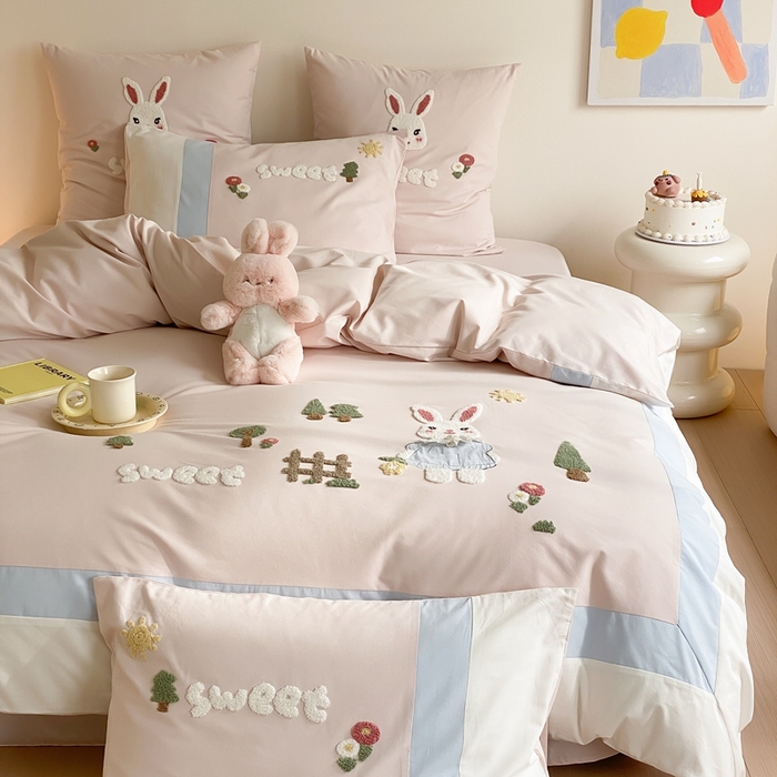 91家纺网 家纺一手货源 找家纺 （总）星野 2024新款全棉加厚磨毛四件套森林记系列