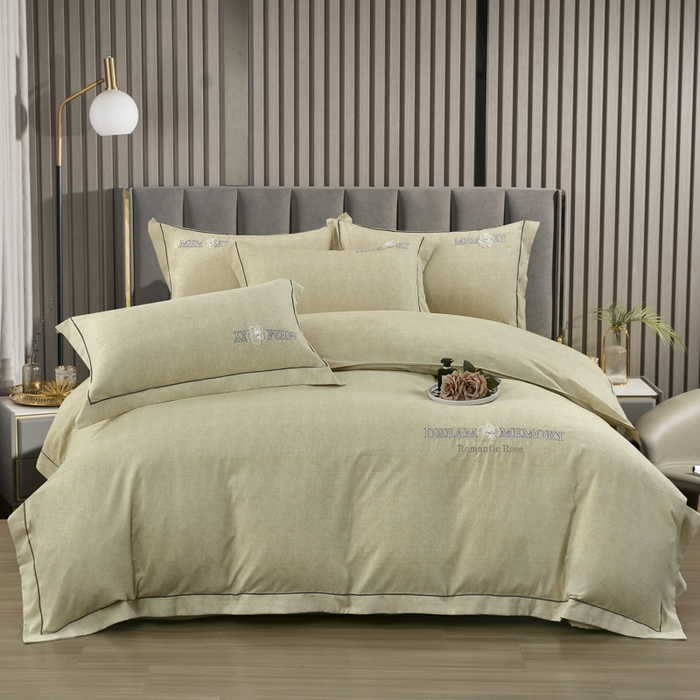 91家纺网 家纺一手货源 找家纺 （总）2024新款磨毛肌理纹刺绣轻奢风床盖夹棉四件套-月光宝盒系列