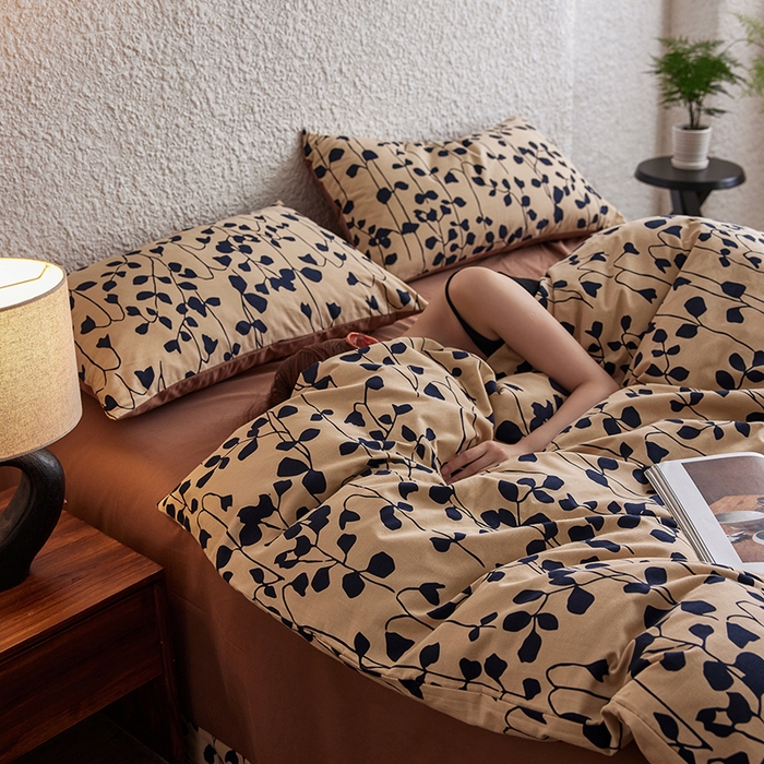 91家纺网 家纺一手货源 找家纺 千朵森 2024新款A类全棉活性陶瓷磨毛四件套 芊寻