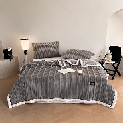 91家纺网 家纺一手货源 找家纺 （总）欧邦 新款A类兔兔绒子母条毛毯