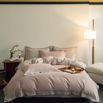 窝米 2024新款全棉磨毛工艺拼角款四件套系列 华芙