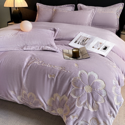 91家纺网 家纺一手货源 找家纺 （总）金牛座家纺 2025新款牛奶绒重工刺绣四件套-莫奈系列