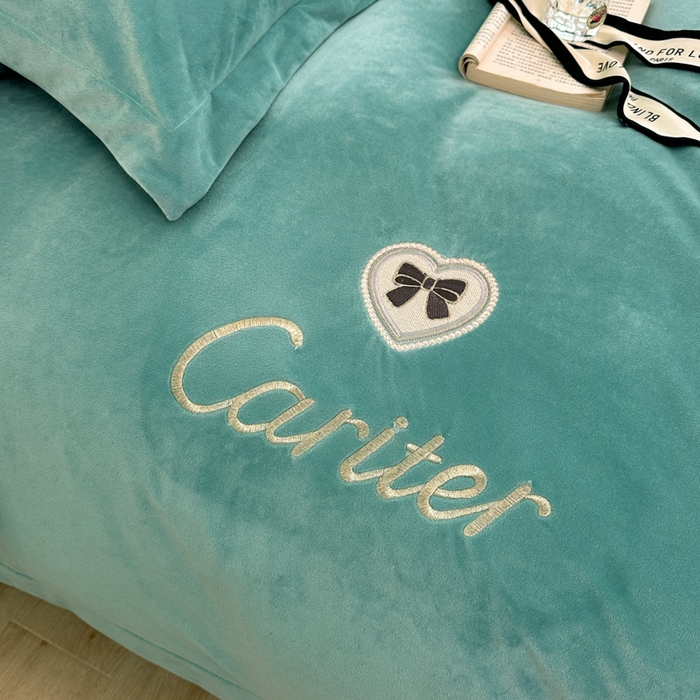 91家纺网 家纺一手货源 找家纺 尚美 2024新款床盖款工艺设计四件套-依连娜 青春绿