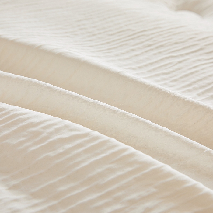 91家纺网 家纺一手货源 找家纺 2024新款A类双层皱皱纱豆豆被子被芯 皱皱纱-云母白