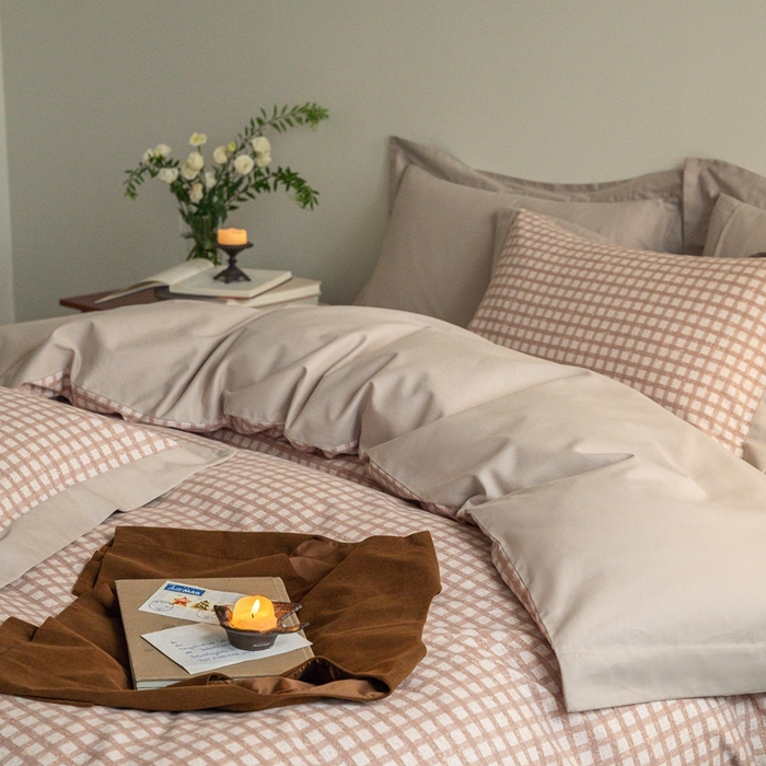 91家纺网 家纺一手货源 找家纺 窝米 2024新款全棉磨毛工艺拼角款四件套系列 华芙