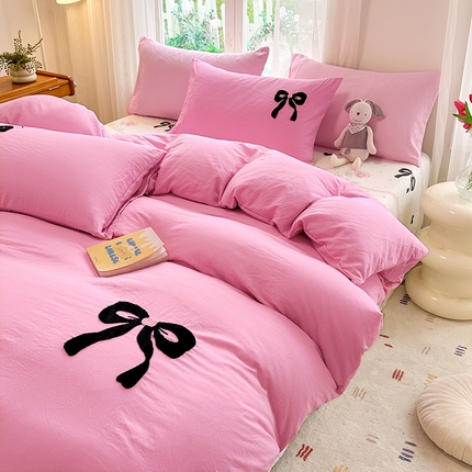 91家纺网 家纺一手货源 找家纺 （总）艾米家居 2025新款水洗磨毛毛巾绣印花四件套