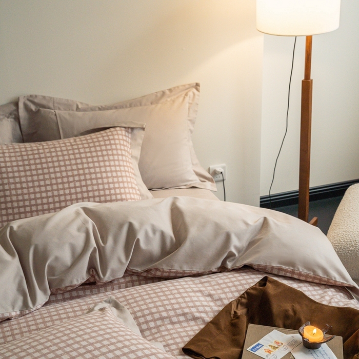 91家纺网 家纺一手货源 找家纺 窝米 2024新款全棉磨毛工艺拼角款四件套系列 华芙