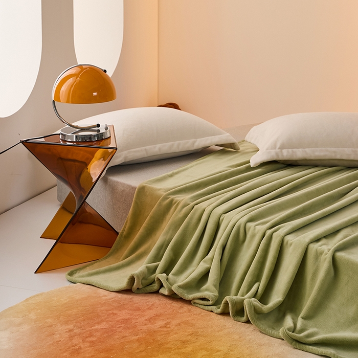 91家纺网 家纺一手货源 找家纺 LADYCOCO可可家居 2024新款牛奶3D绒立体雕花剪花单品系列-单床单 果绿