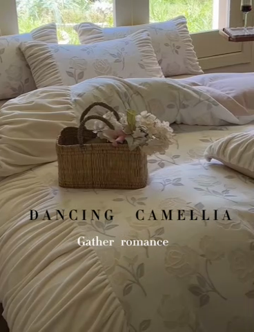 91家纺网 家纺一手货源 找家纺 慕澄家纺 2024新款法式轻奢款琢色烂花牛奶绒四件套 可可玫瑰