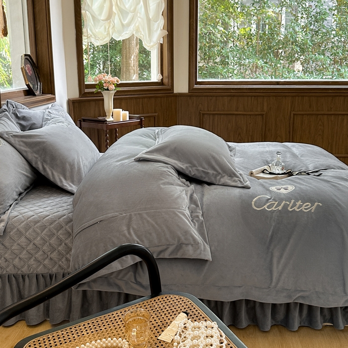 91家纺网 家纺一手货源 找家纺 尚美 2024新款床盖款工艺设计四件套-依连娜 高级灰