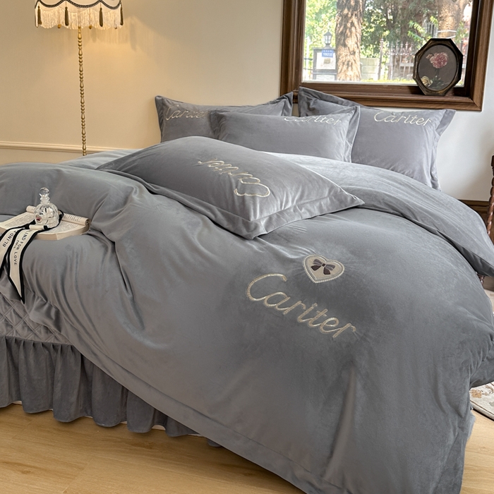 91家纺网 家纺一手货源 找家纺 尚美 2024新款床盖款工艺设计四件套-依连娜 高级灰