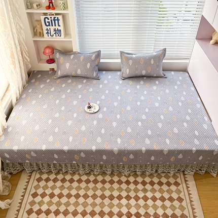 91家纺网 家纺一手货源 找家纺 （总）手艺人 2025新款蕾丝花边化纤炕盖榻榻米炕垫-KH系列