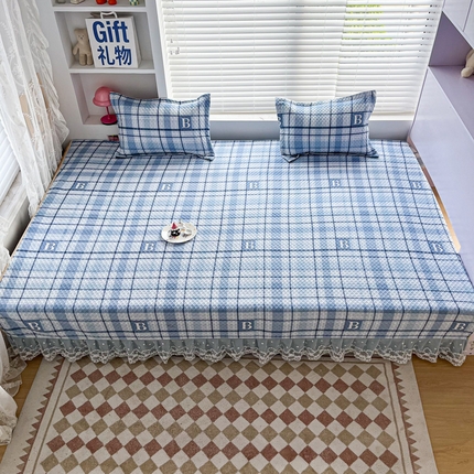 91家纺网 家纺一手货源 找家纺 （总）手艺人 2025新款蕾丝花边化纤炕盖榻榻米炕垫-KH系列