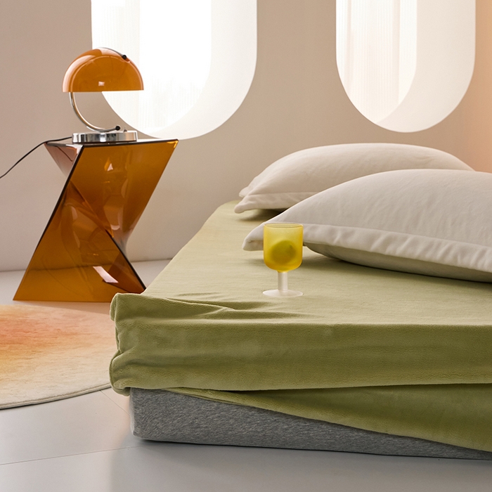 91家纺网 家纺一手货源 找家纺 LADYCOCO可可家居 2024新款牛奶3D绒立体雕花剪花单品系列-单床笠 果绿