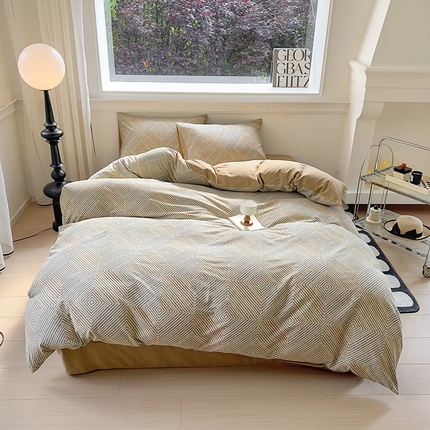 91家纺网 家纺一手货源 找家纺 （总）田野 2024新款纯棉全棉磨毛印花四件套系列