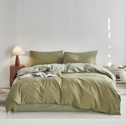 91家纺网 家纺一手货源 找家纺 （总）千朵森 2024新款全棉色织提花磨毛欧佩斯四件套-风格一