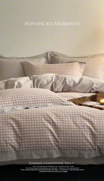 91家纺网 家纺一手货源 找家纺 窝米 2024新款全棉磨毛工艺拼角款四件套系列 华芙