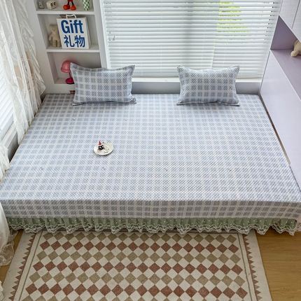 91家纺网 家纺一手货源 找家纺 （总）手艺人 2025新款蕾丝花边化纤炕盖榻榻米炕垫-KH系列