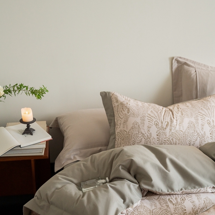 91家纺网 家纺一手货源 找家纺 窝米 2024新款全棉磨毛工艺拼角款四件套系列 遇见绿