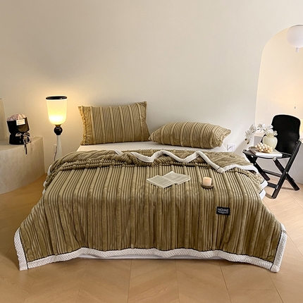 91家纺网 家纺一手货源 找家纺 （总）欧邦 新款A类兔兔绒子母条毛毯