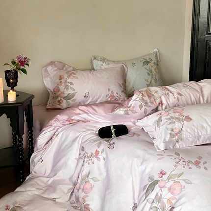 91家纺网 家纺一手货源 找家纺 （总）鹿班家居 2024新款全棉100S长绒棉数码印花系列四件套-空谷幽兰 标准会员-20