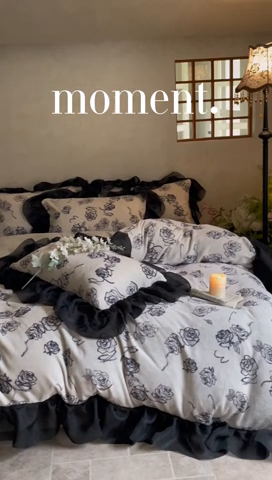 91家纺网 家纺一手货源 找家纺 慕澄家纺 2024新款高克重花边牛奶绒印花四件套 冬语